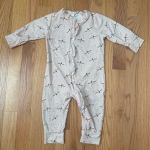 Viverano Organics Ruffled Romper 12-18M, Dragonfly Print, Boutique Baby Clothes‎